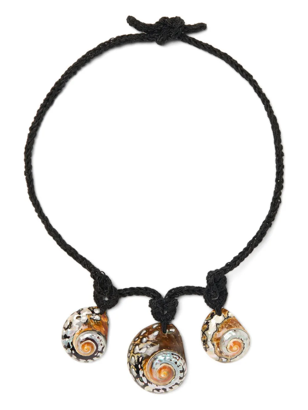 Alanui The Sound Of The Sea Shell Necklace In Black