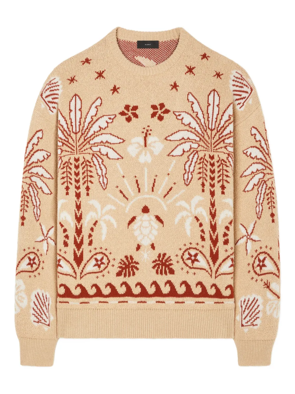 Alanui Echoes Of The Island Palm-tree Sweater In Neutral