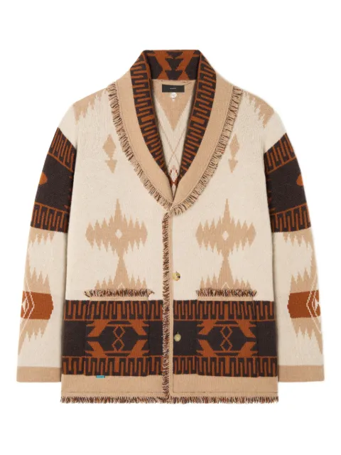 Alanui Icon jacquard fringed cardigan