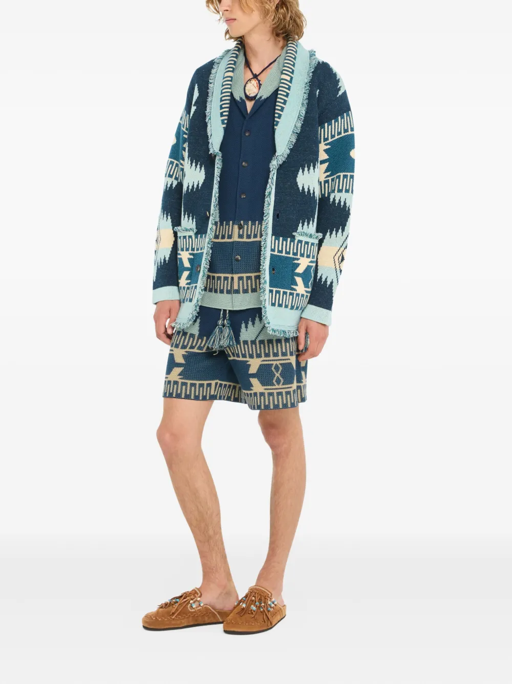 Alanui Icon shorts met kwastjes Blauw