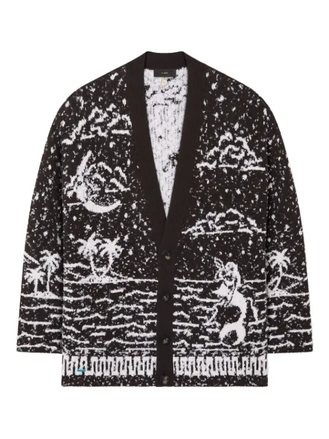Alanui Ocean Whispers palm-tree graphic cardigan