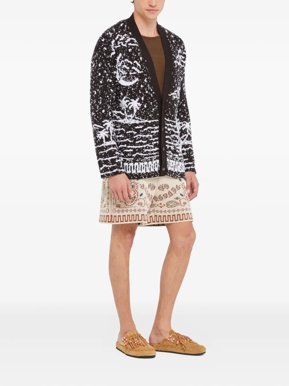 Alanui Ocean Whispers vest met grafische palmboomprint Zwart