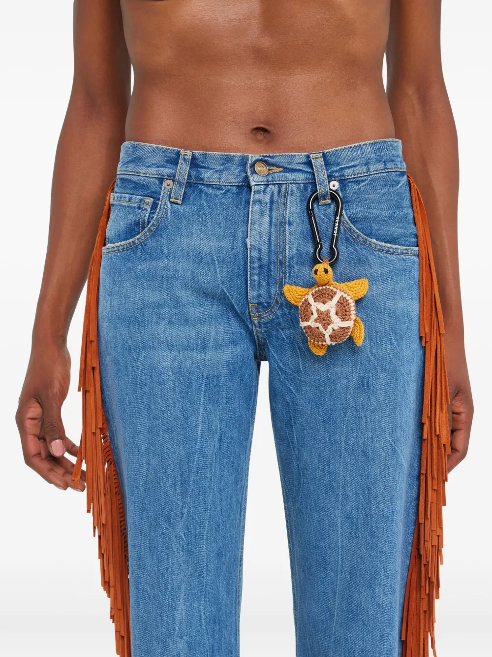 Alanui Turtle Crochet Keyring In Yellow