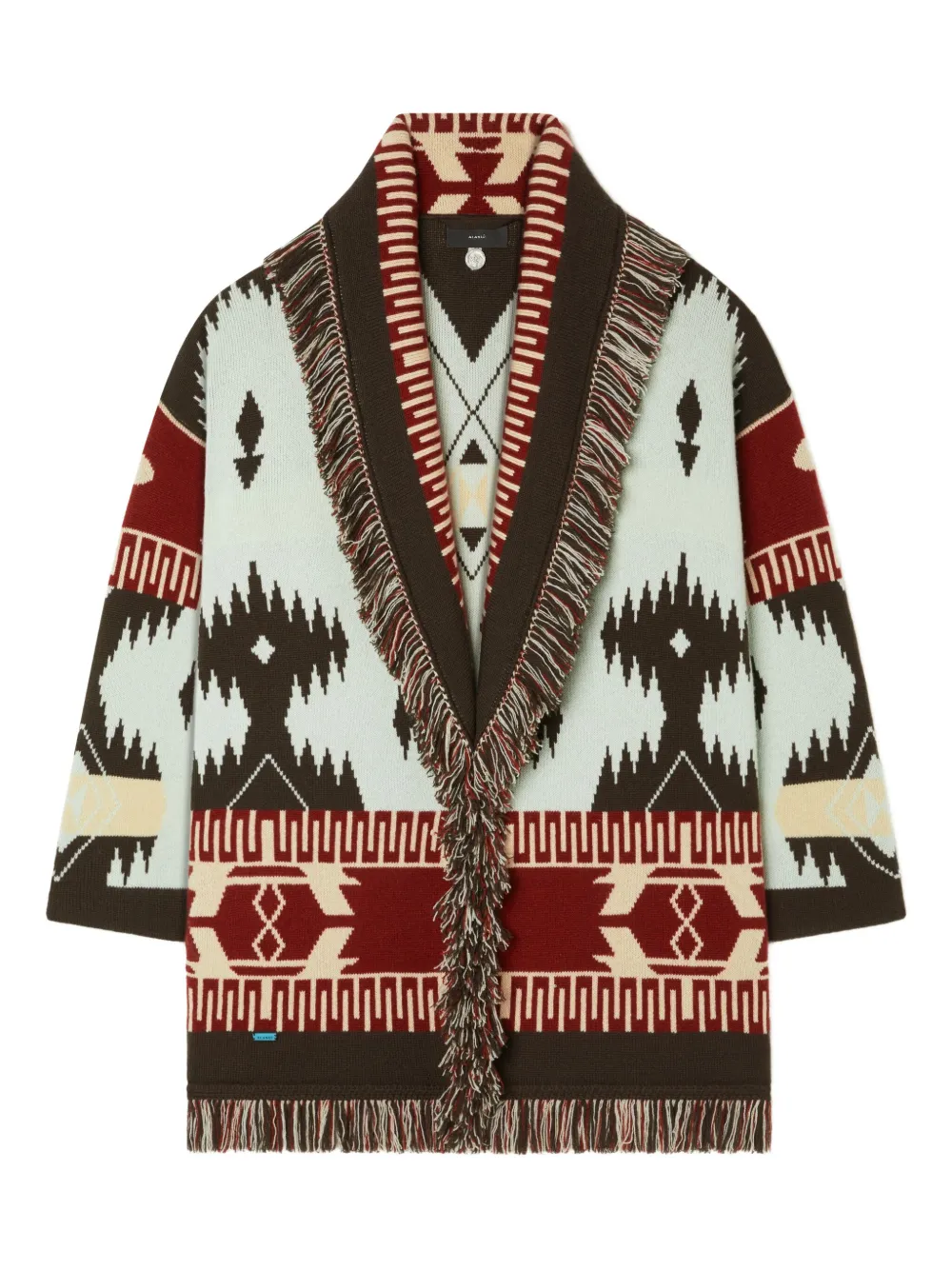 Alanui Icon jacquard fringed cardigan - Blu