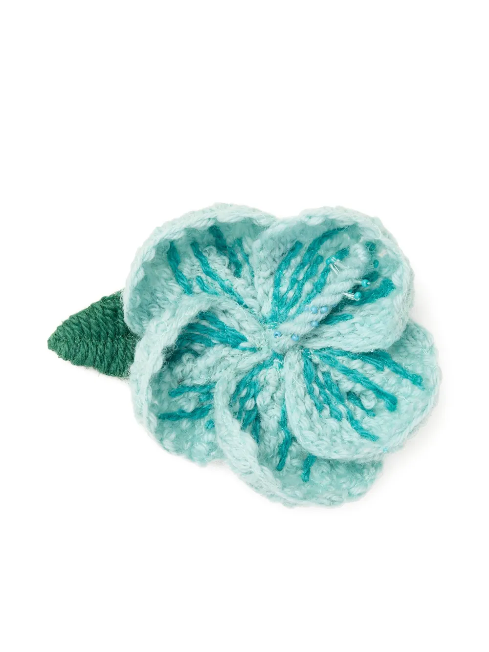 Alanui Hibiscus Embroidered Brooch In Blue