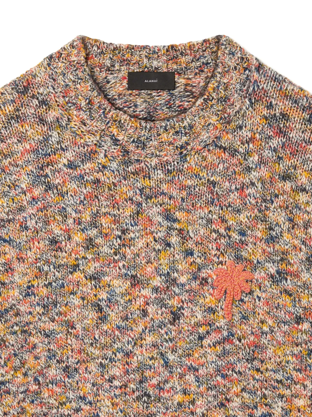 Alanui Dust of Light trui met ronde hals en palmboom Beige