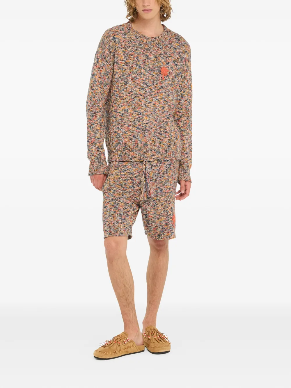 Alanui Dust of Light trui met ronde hals en palmboom Beige