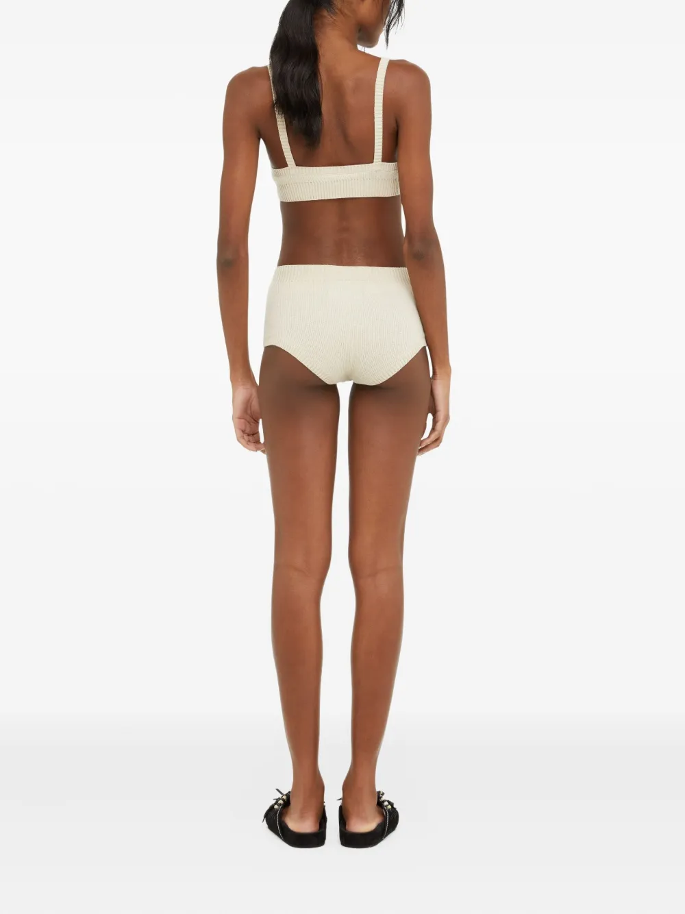 Alanui Fijngeribbelde bh Beige