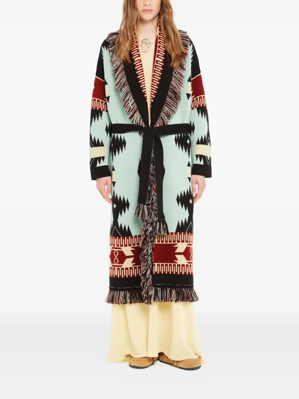 Alanui Icon jacquard fringed cardi-coat | Oversized Coats | Image 2