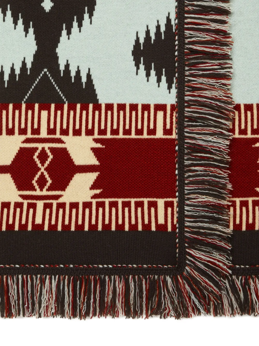 Alanui Icon Jacquard Fringed Cardi-coat In Blue