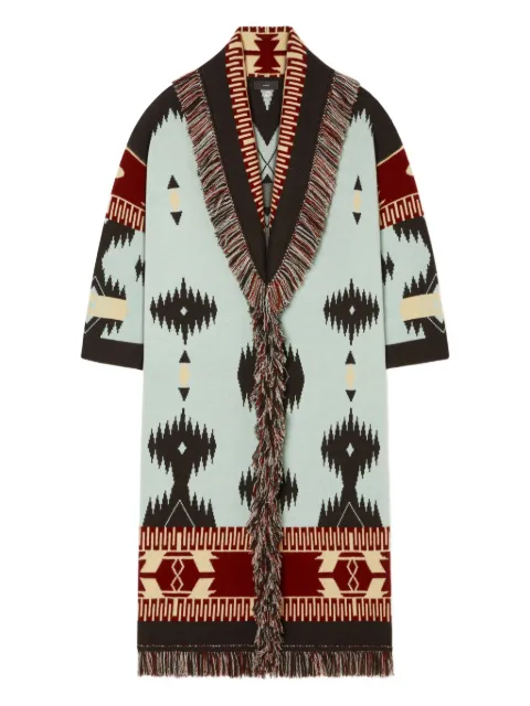 Alanui Icon jacquard fringed cardi-coat