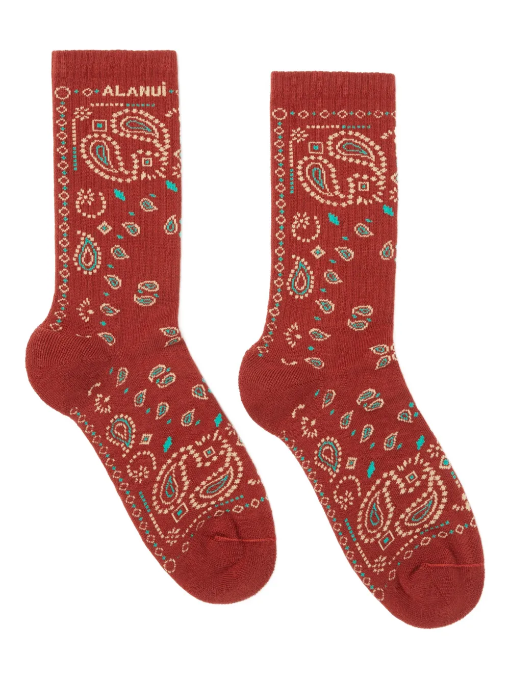 Alanui Bandana Socks In Red