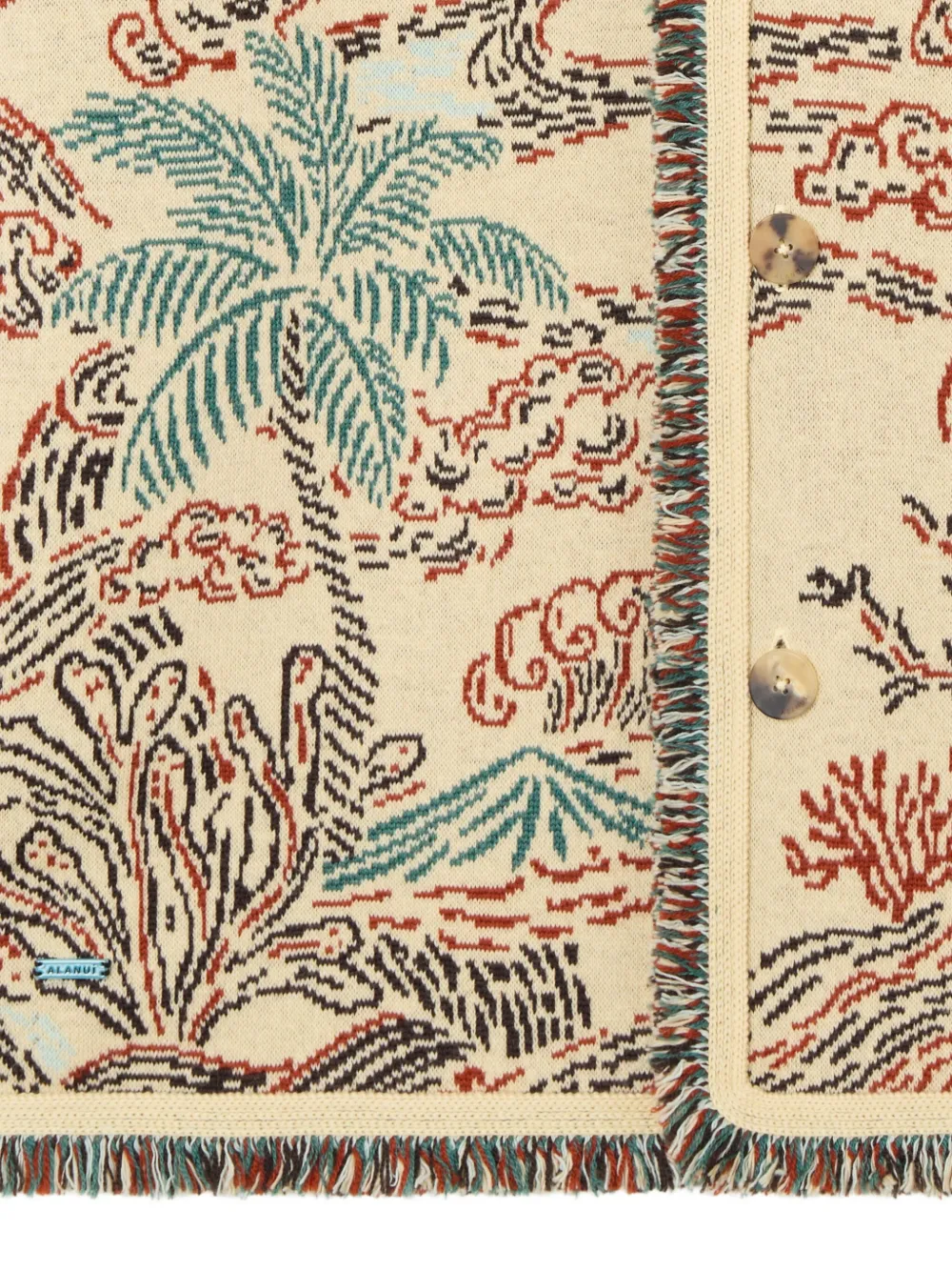 Alanui Sketched by the Sea vest met franje en grafische print Beige