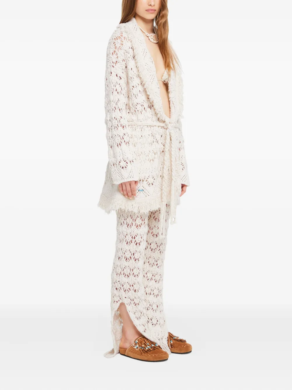  Alanui Lagoon Romance Fringed Cardigan - White 