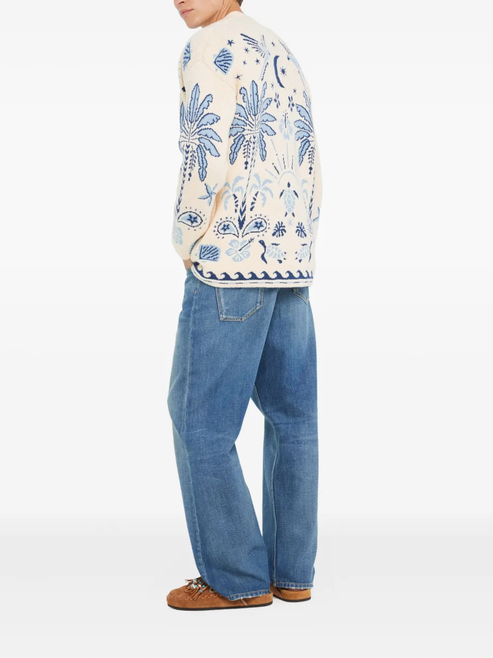  Alanui Echoes Of The Island Palm-tree Cardigan - Neutrals 