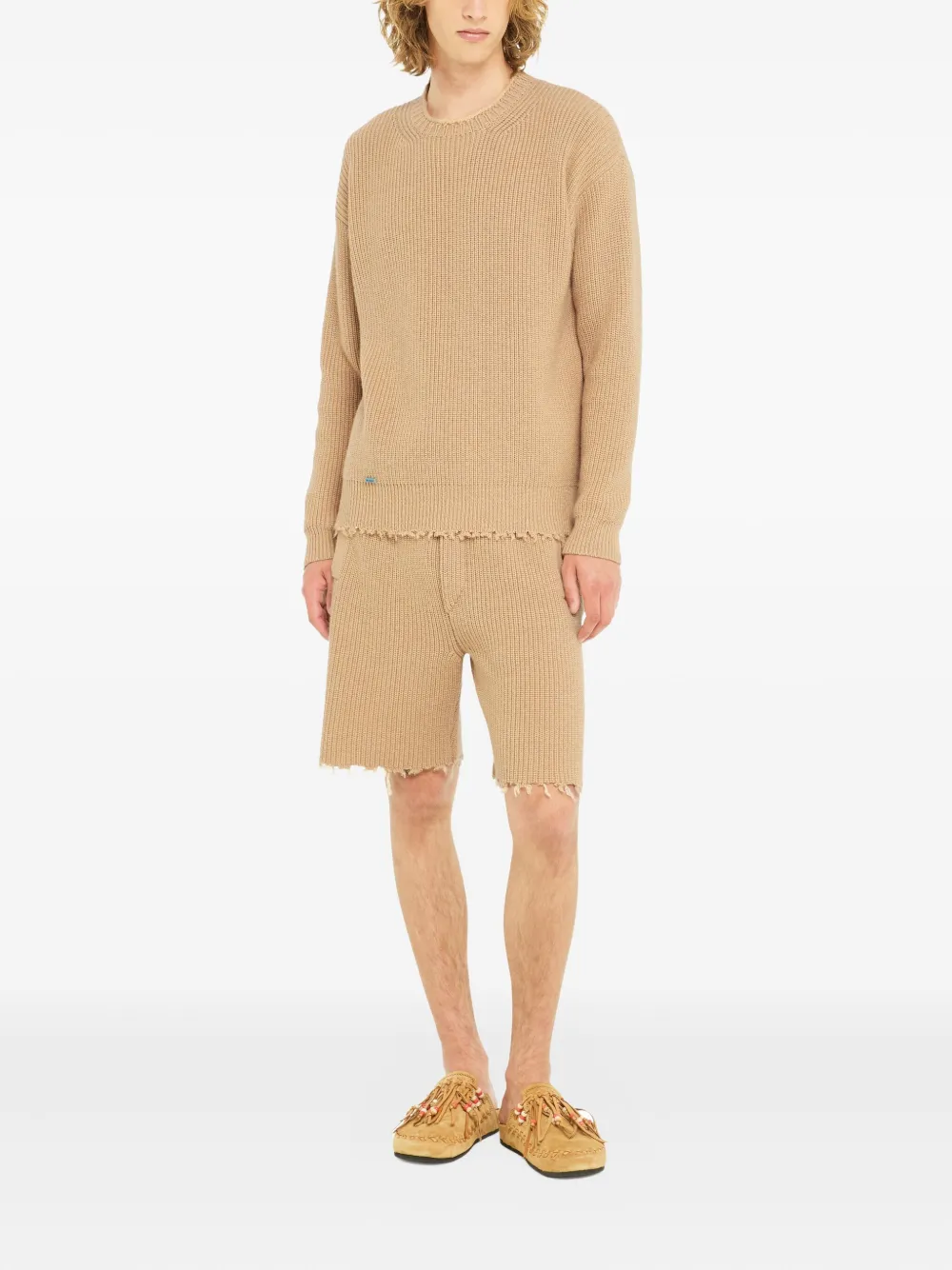 Alanui Gerippter Pullover Mit Fransen In Brown