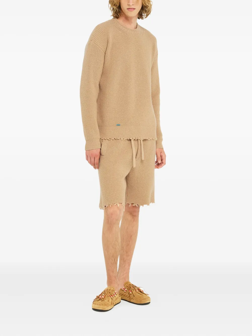 Alanui Geribbelde trui met franje - Beige