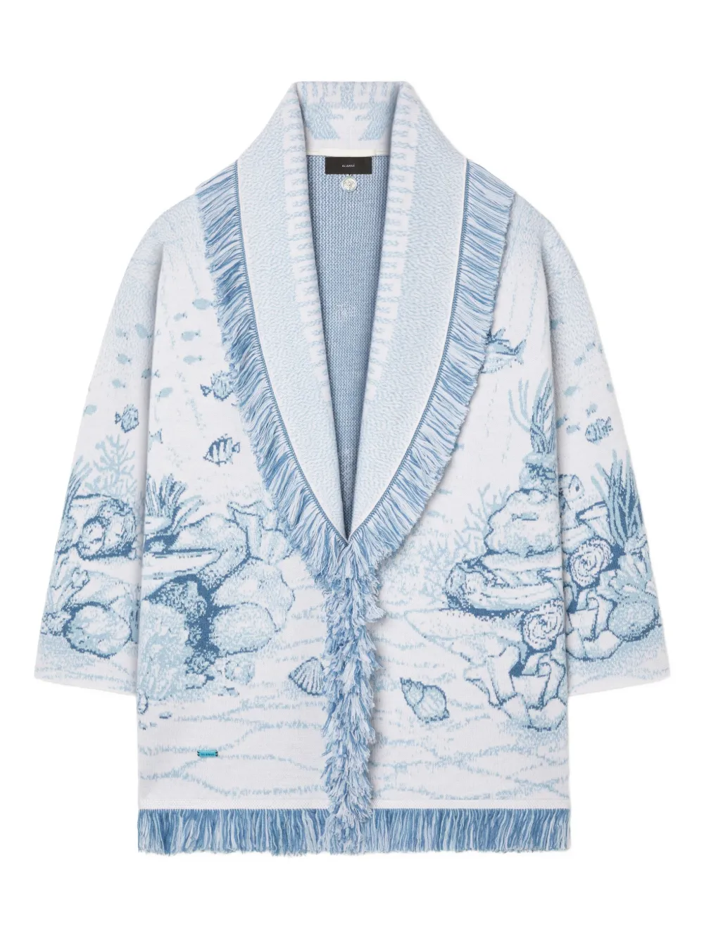 Alanui Deep In The Ocean Cardigan Mit Fransen In White