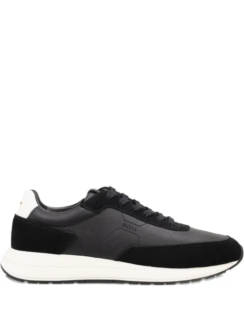 BOSS panelled leather sneakers