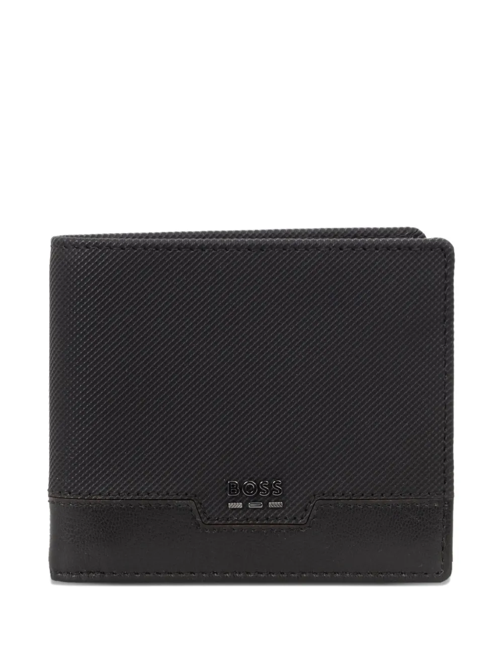 BOSS Portafoglio con placca logo - Nero