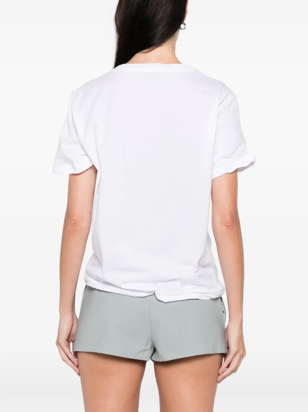 Prada Jersey T-shirt met logo Wit