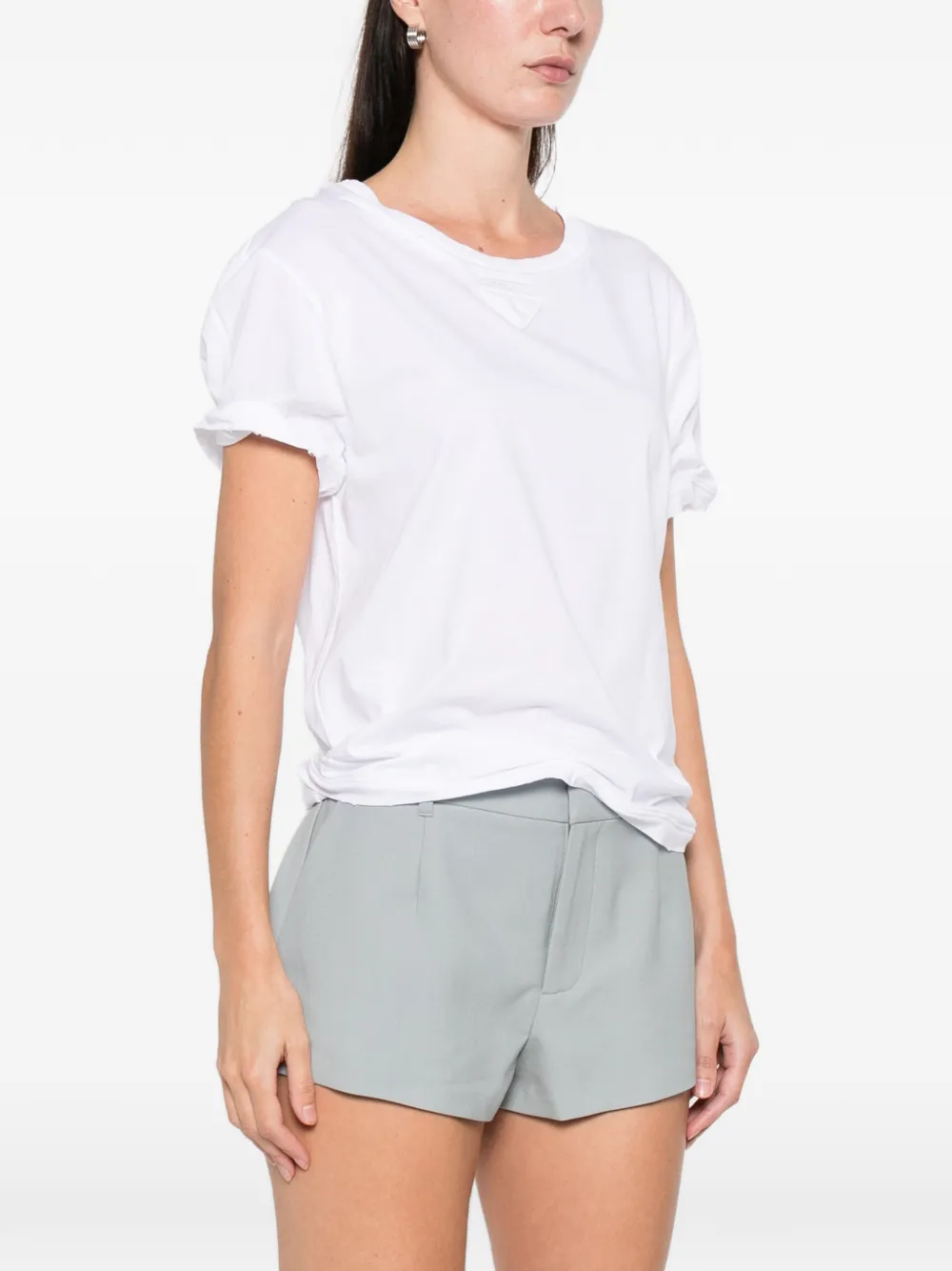 Prada Jersey T-shirt met logo Wit