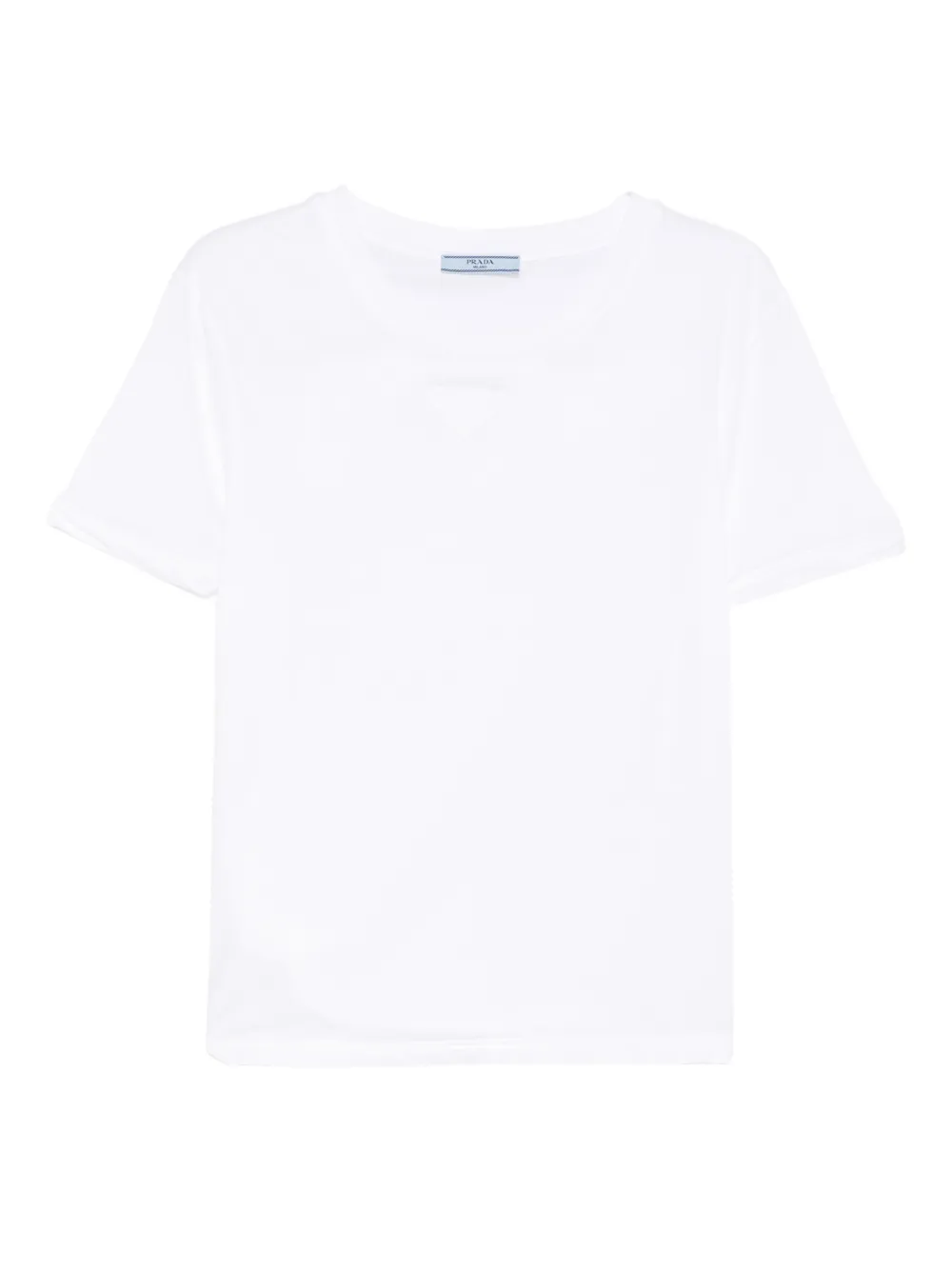 Prada triangle logo jersey T-shirt - Bianco