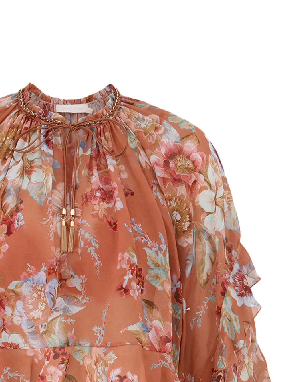 ZIMMERMANN Awakened blouse met ruches Oranje