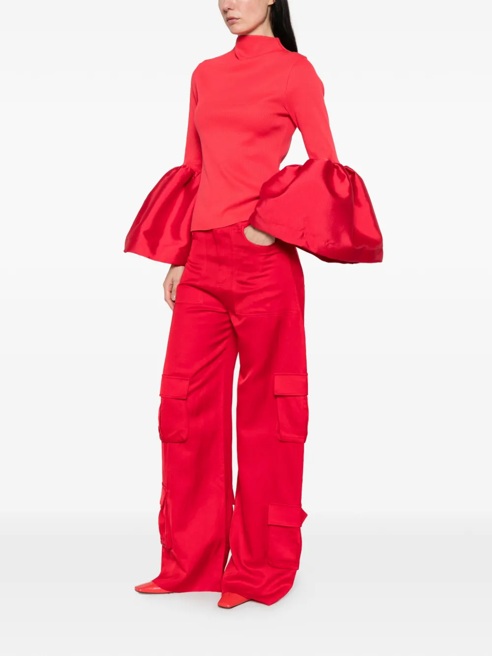  Marques'almeida Flared-cuff Mock-neck Top 