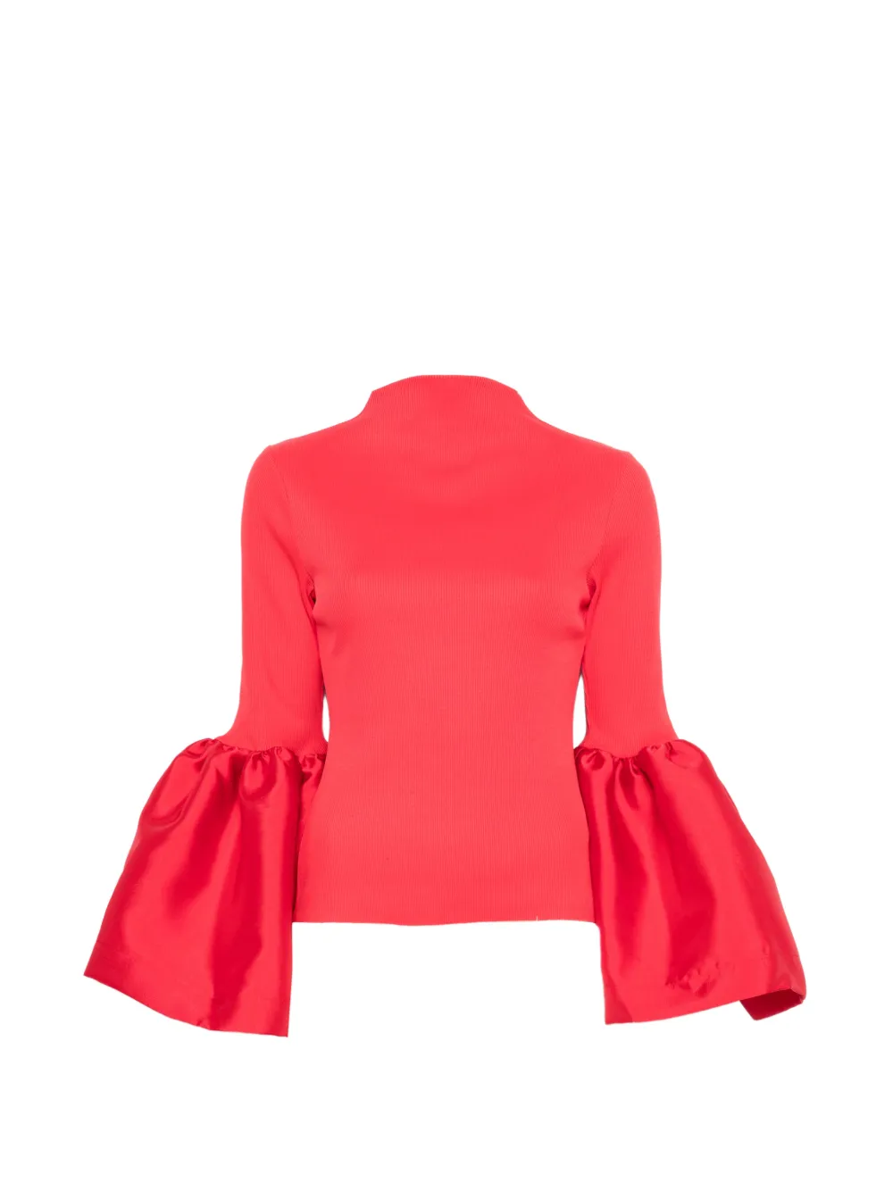 Marques'Almeida flared-cuff mock-neck top - Rosso