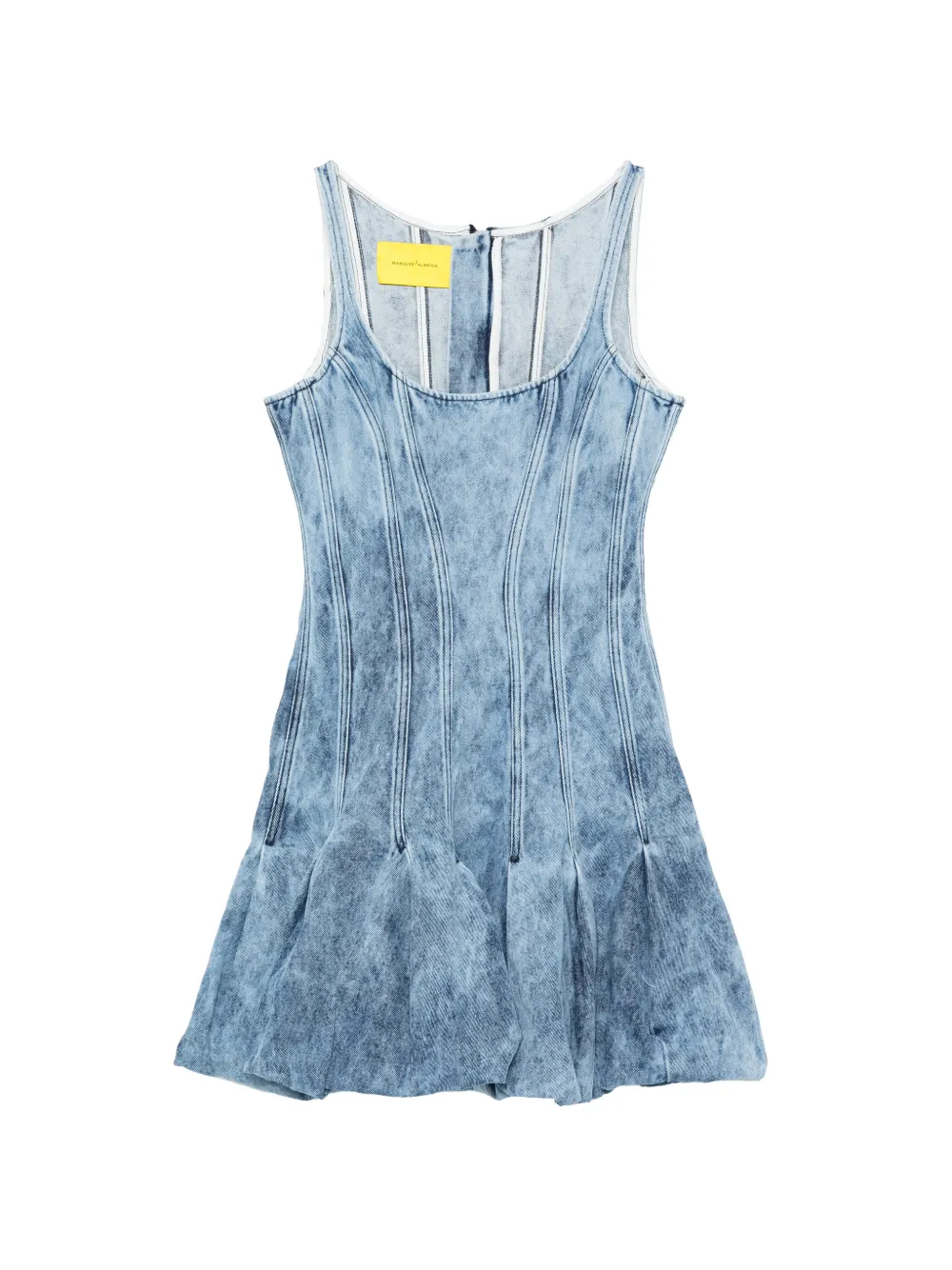 Marques'Almeida acid wash pleated dress - Blu
