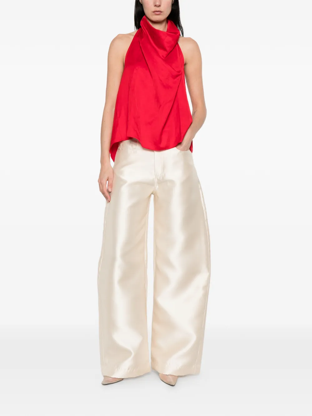  Marques'almeida Satin Trousers - Neutrals 
