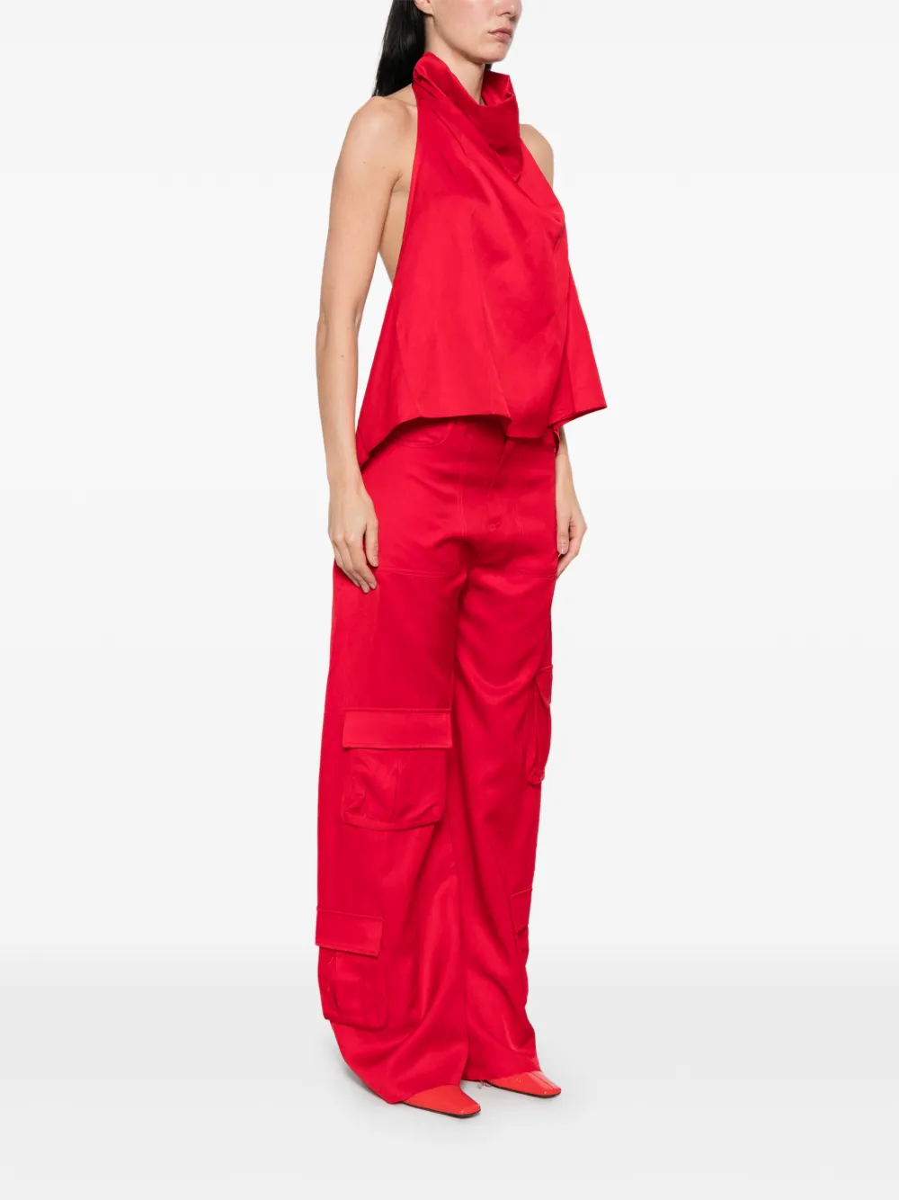  Marques'almeida Halterneck Backless Top - Red 