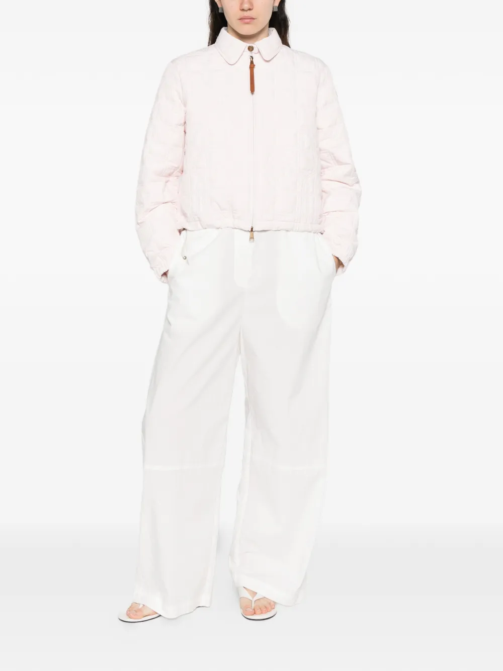  Moncler Collar Zip Jacket - Pink 