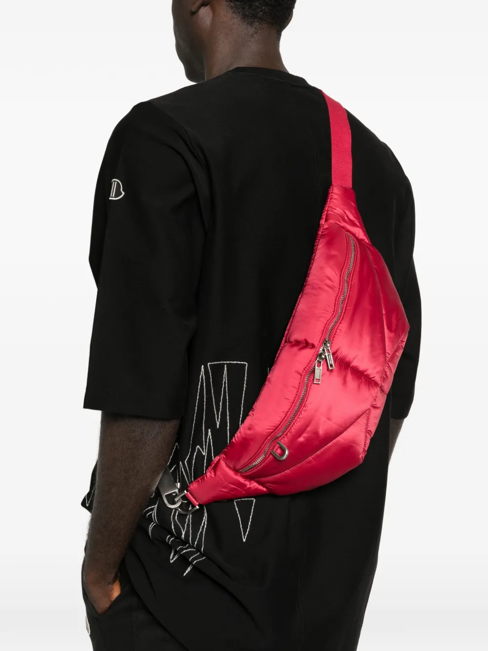  Moncler + Rick Owens Quilted Belt Bag - Red 