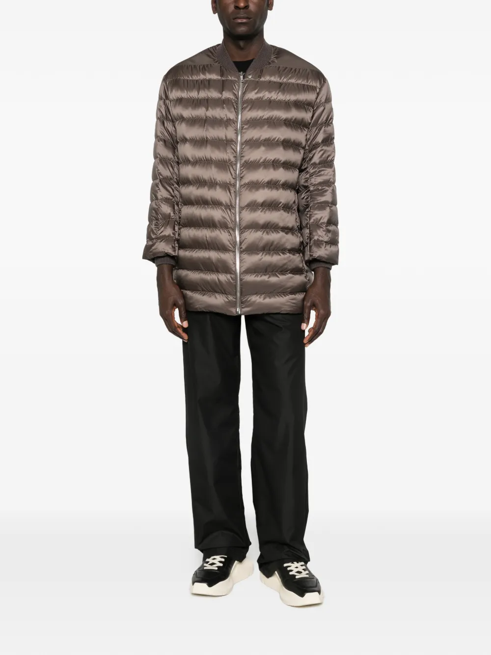 Moncler + Rick Owens Gewatteerd jack met rits Bruin