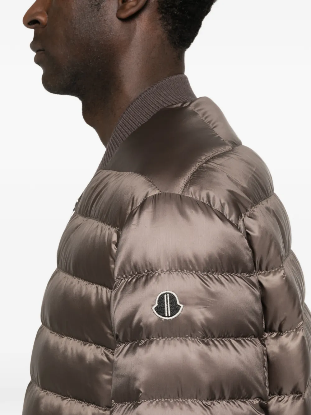 Moncler + Rick Owens Gewatteerd jack met rits Bruin