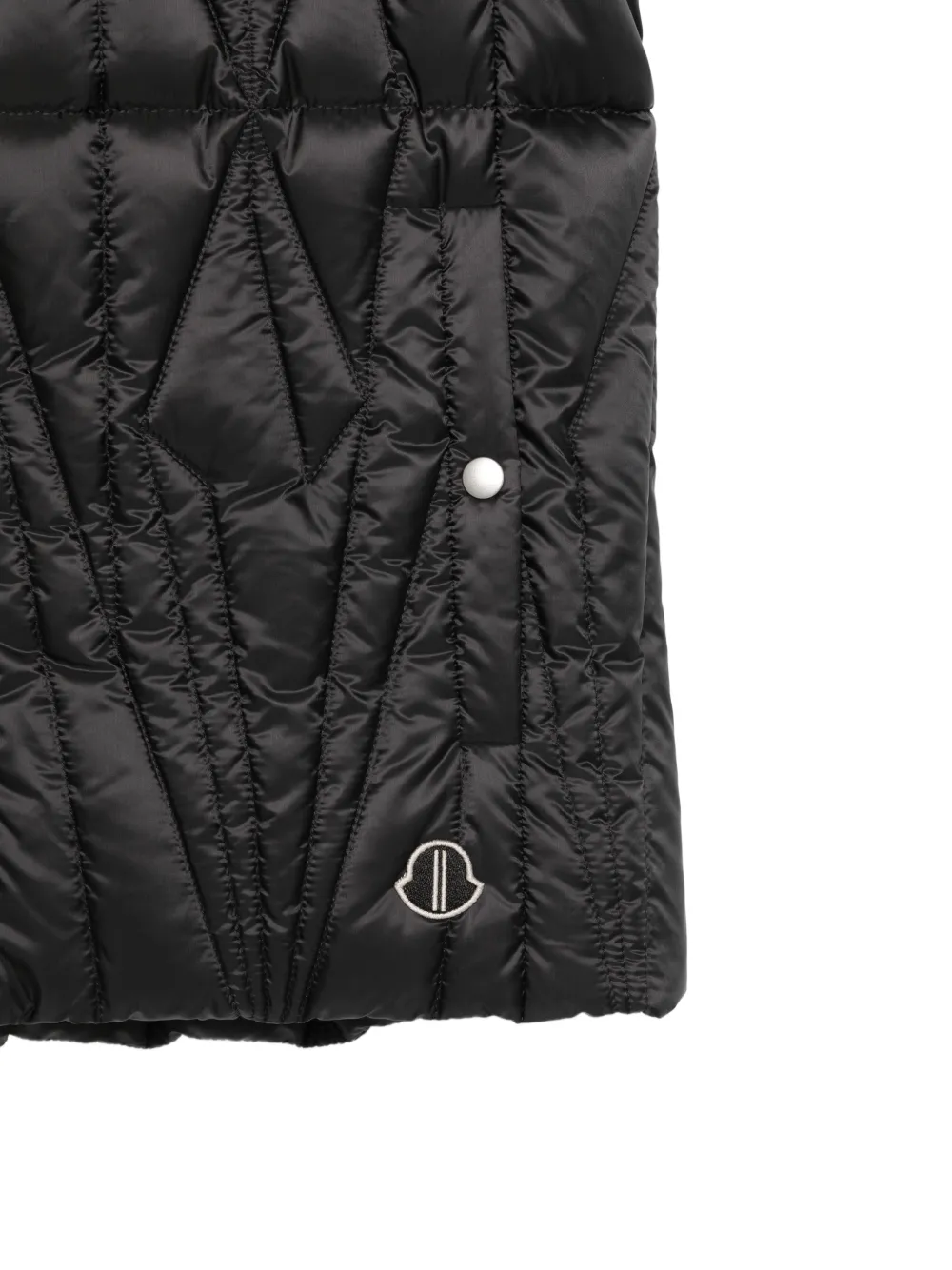 Moncler + Rick Owens Gewatteerde spencer met capuchon Zwart
