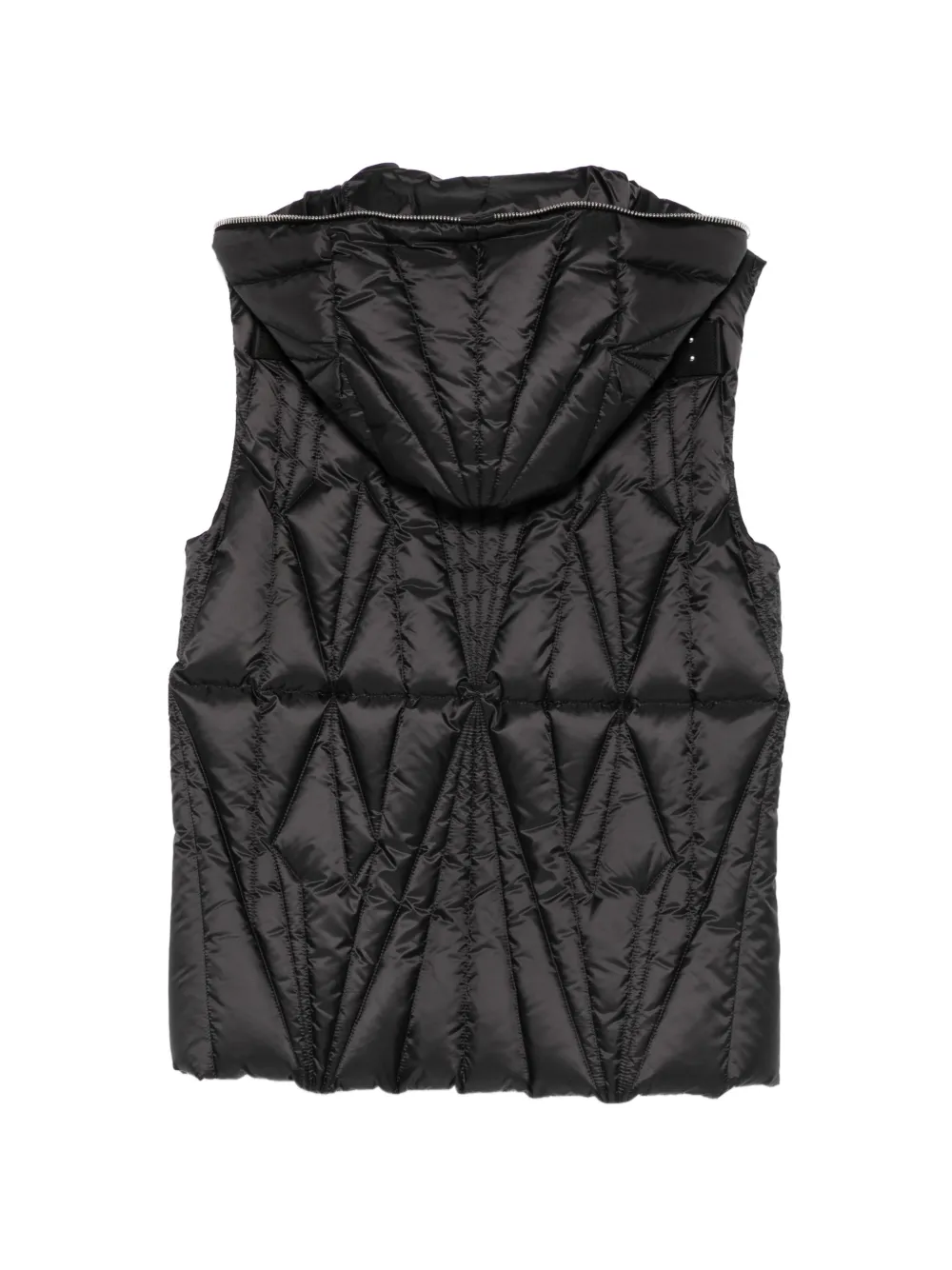 Moncler + Rick Owens Gewatteerde spencer met capuchon Zwart
