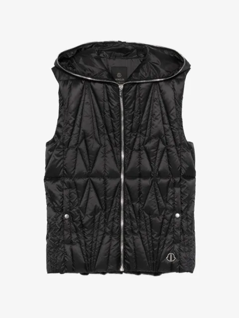 Moncler hooded diamond quilted vest