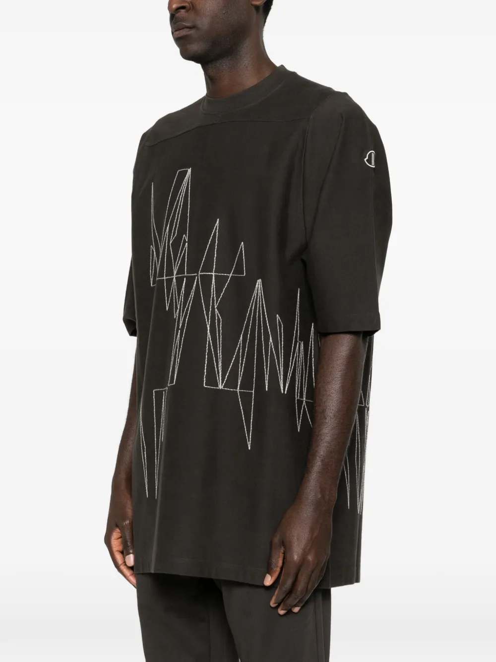Moncler Jumbo gebreid T-shirt met grafische print Bruin