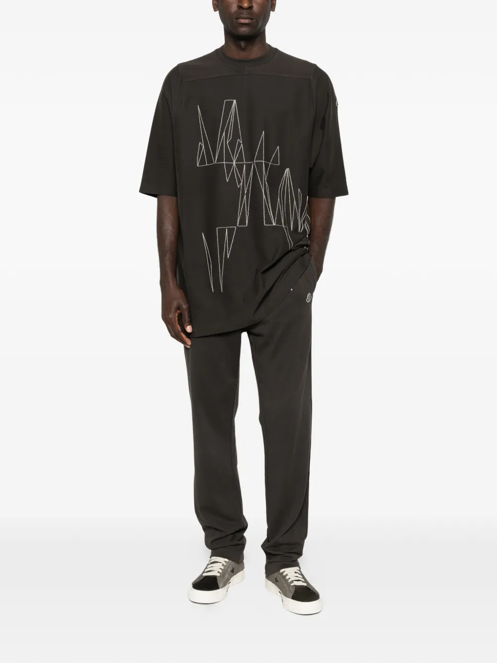 Moncler Jumbo gebreid T-shirt met grafische print Bruin