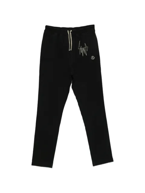 Moncler + Rick Owens embroidered skinny track pants