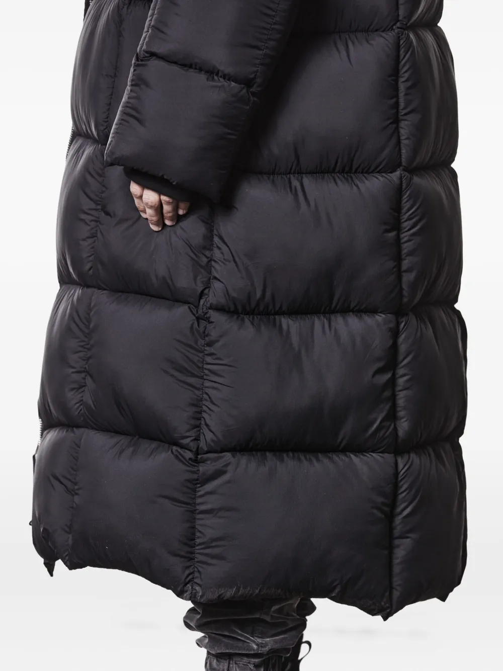 Thom Krom Gewatteerde jas met capuchon Zwart