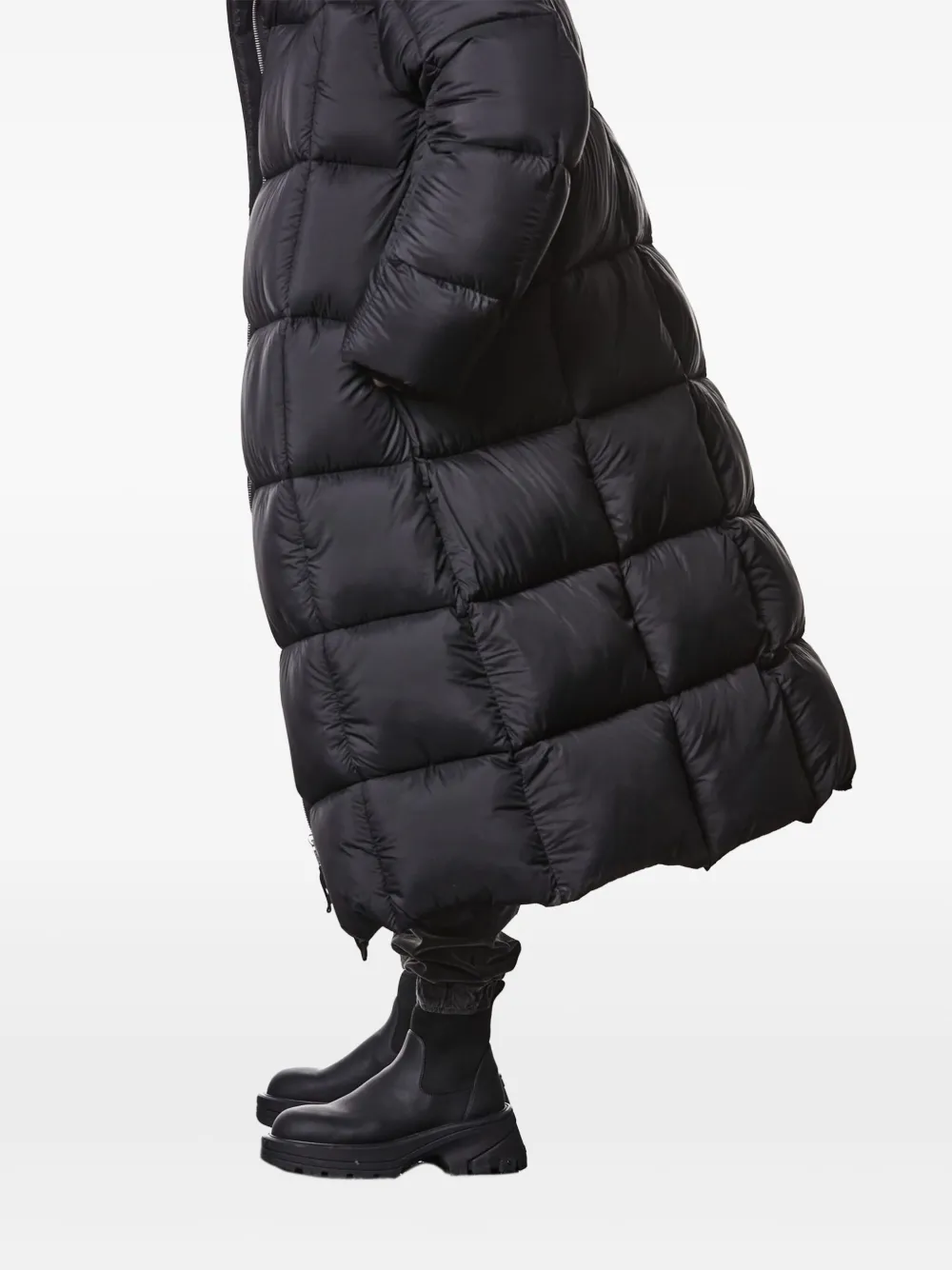 Thom Krom Gewatteerde jas met capuchon Zwart