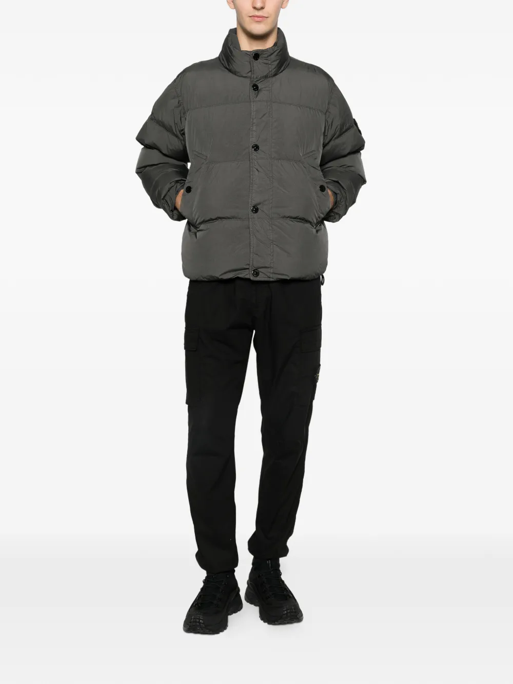  Stone Island Zip-up Padded Jacket - Grey 