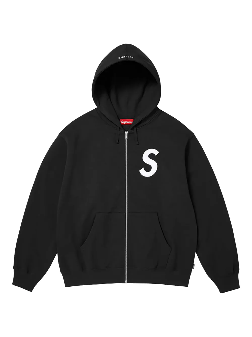 Supreme Felpa con cappuccio e logo S - Nero