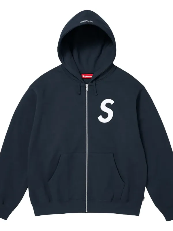 Supreme S Logo zip-up Hoodie | Blue | FARFETCH
