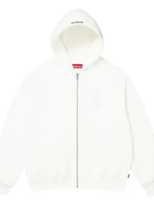 Supreme S Logo zip-up Hoodie | White | FARFETCH