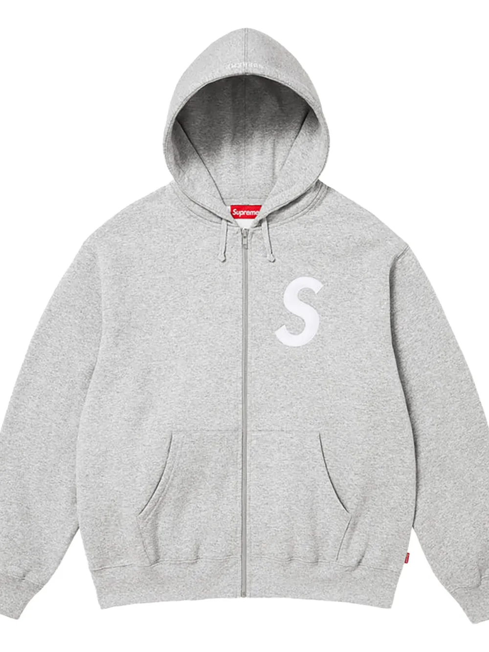 Supreme S hoodie met rits en logo - Grijs